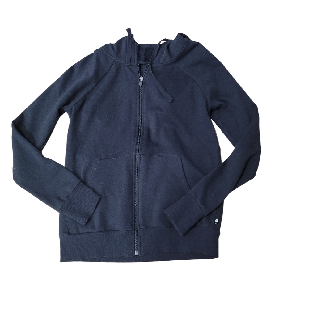 Fabletics Black Zip Up‎ Hoodie w/ Open Back Size XS